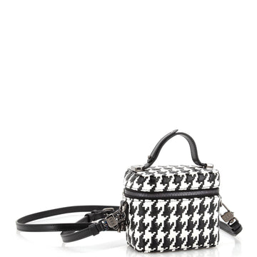 Lady Dior Vanity Case Houndstooth Braided Leather Micro