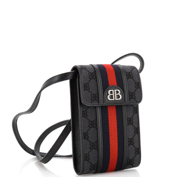 X Gucci The Hacker Project Web Phone Bag Bb Coated Canvas