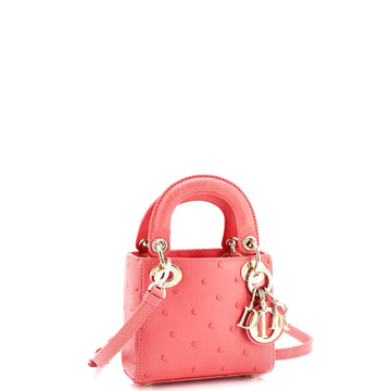 Lady Dior Bag Ostrich Micro