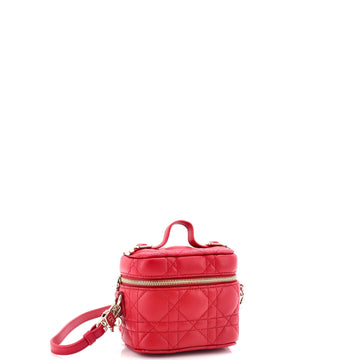 Lady Dior Vanity Case Cannage Quilt Lambskin Micro