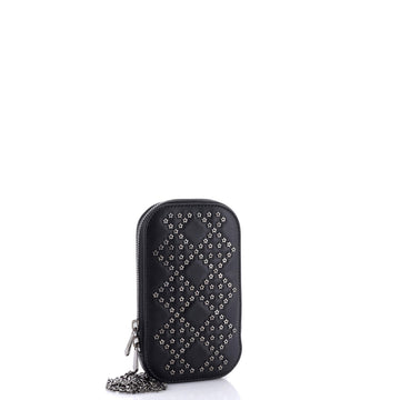 Lady Dior Phone Holder On Chain Studded Leather