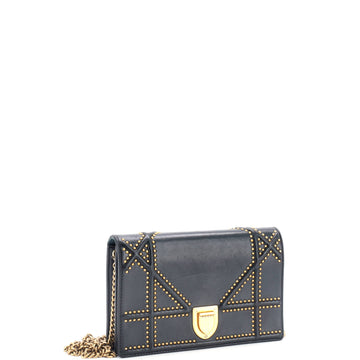 Diorama Wallet On Chain Studded Leather
