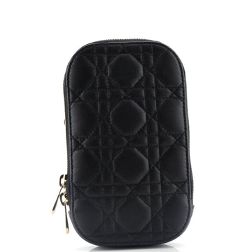 Lady Dior Phone Holder On Chain Cannage Quilt Lambskin