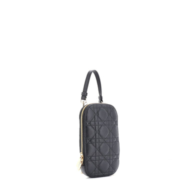 Lady Dior Phone Holder On Chain Cannage Quilt Lambskin