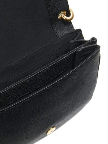 Hana Leather & Suede Shoulder Bag In Black