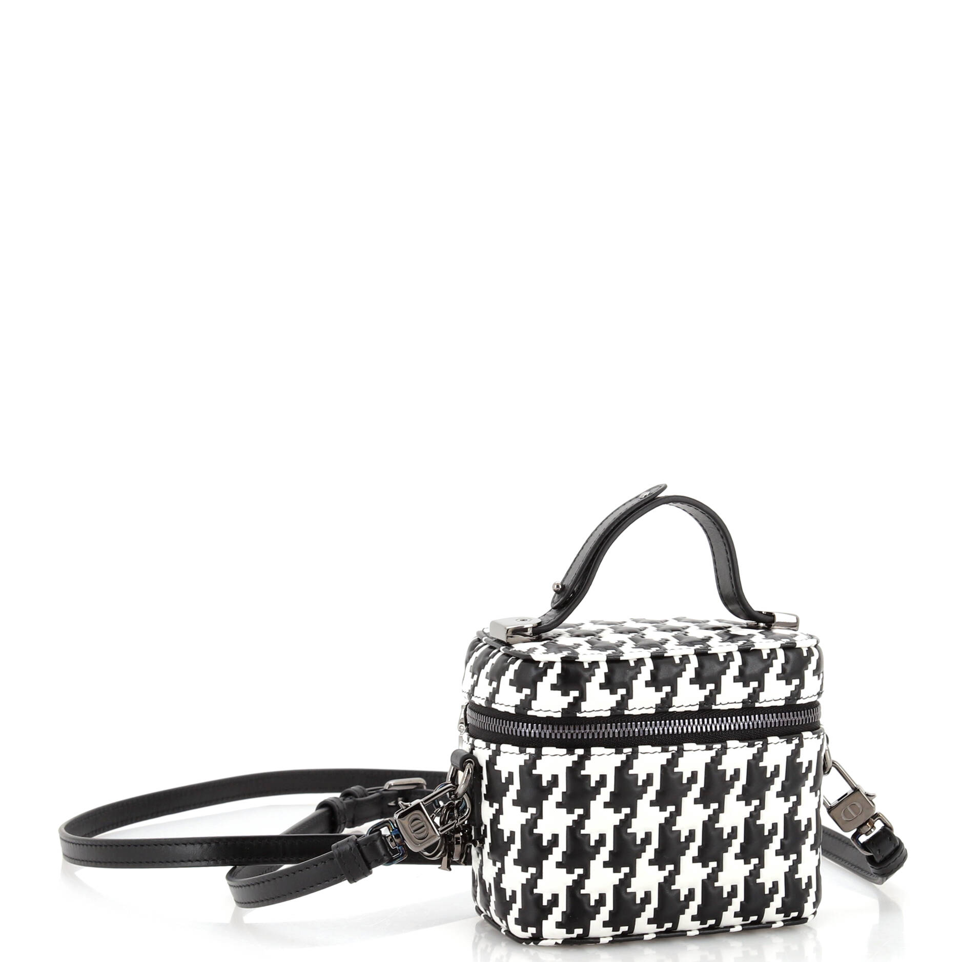 Lady Dior Vanity Case Houndstooth Braided Leather Micro