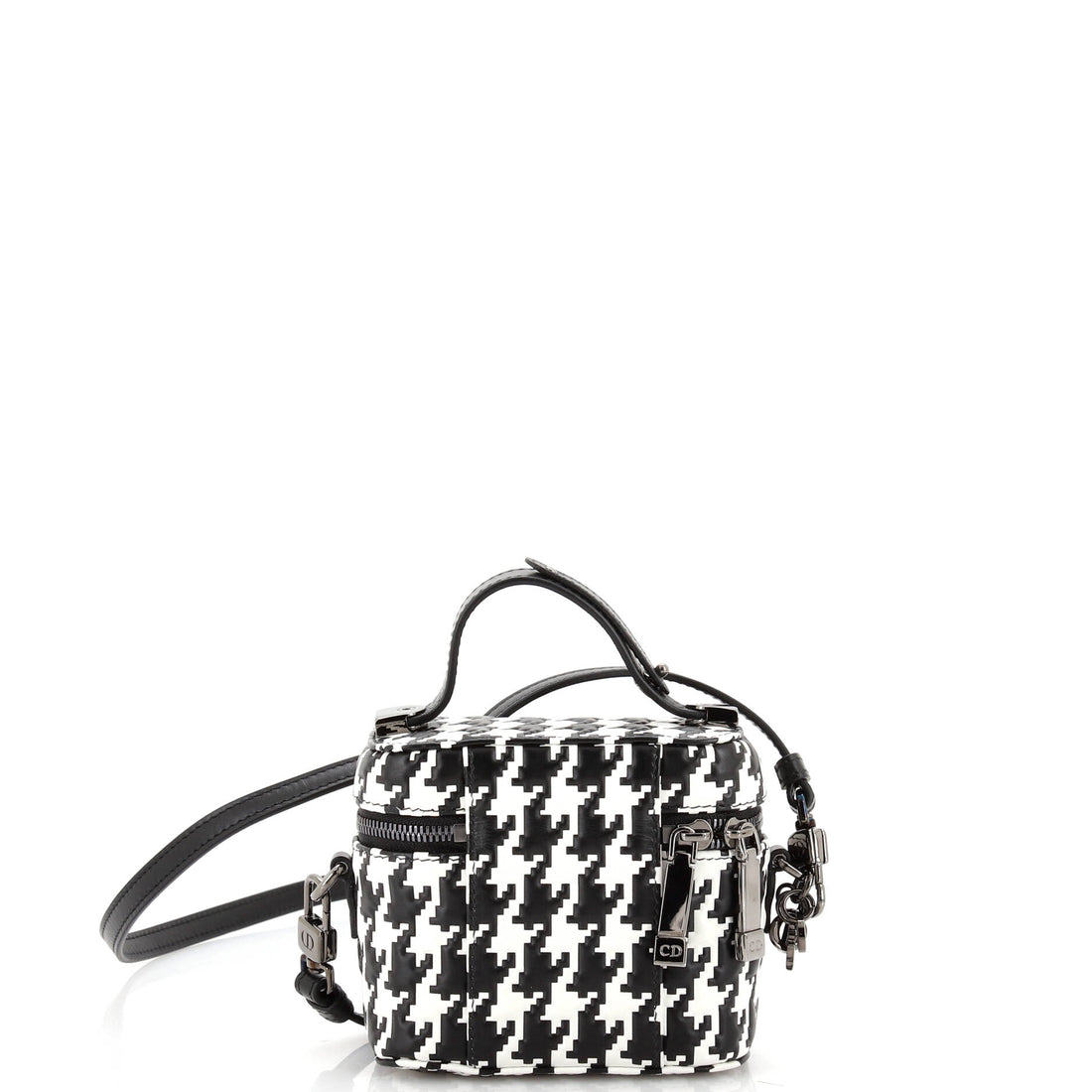 Lady Dior Vanity Case Houndstooth Braided Leather Micro