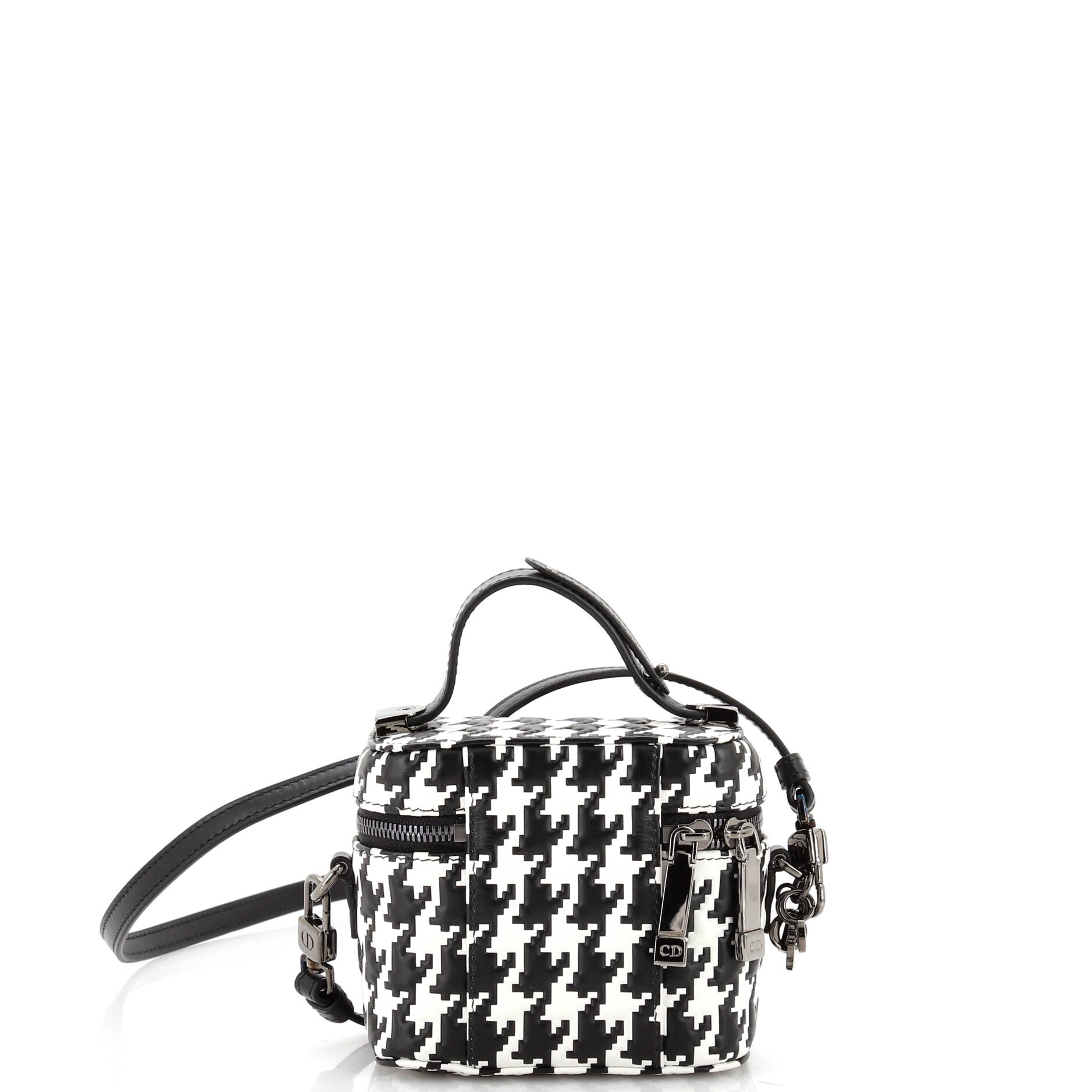 Lady Dior Vanity Case Houndstooth Braided Leather Micro