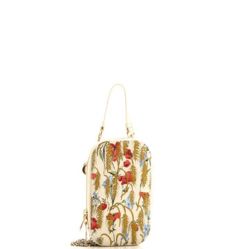 Lady Dior Phone Holder On Chain Printed Leather