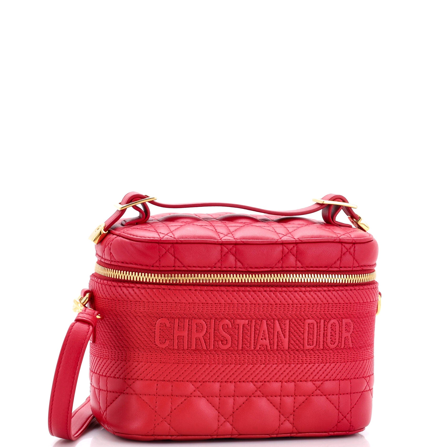 Diortravel Convertible Vanity Case Cannage Quilt Lambskin Small