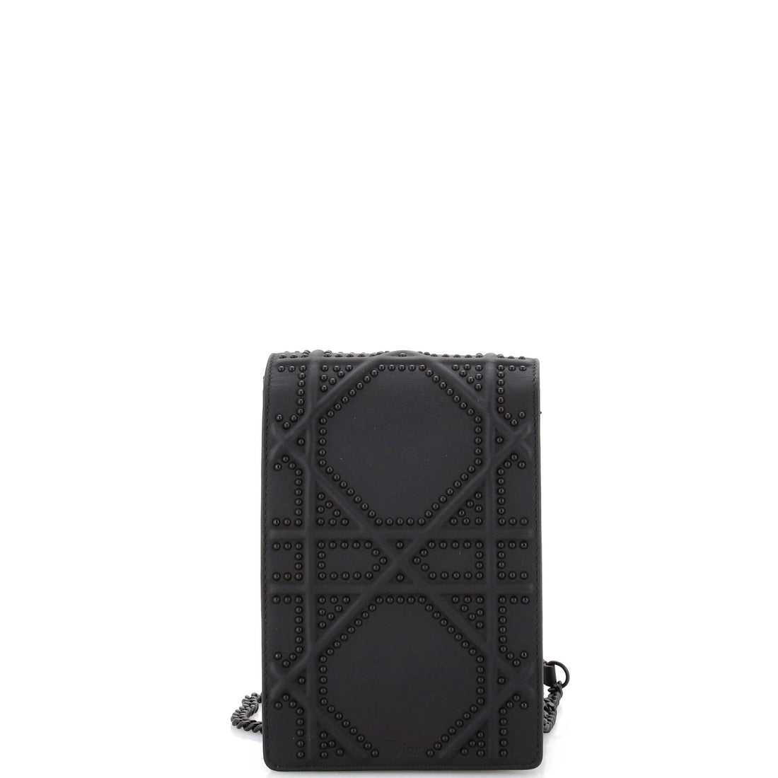 Ultra Matte Diorama Vertical Clutch On Chain Studded Leather