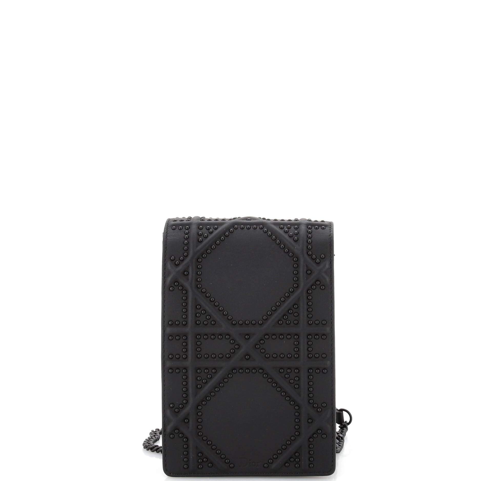 Ultra Matte Diorama Vertical Clutch On Chain Studded Leather