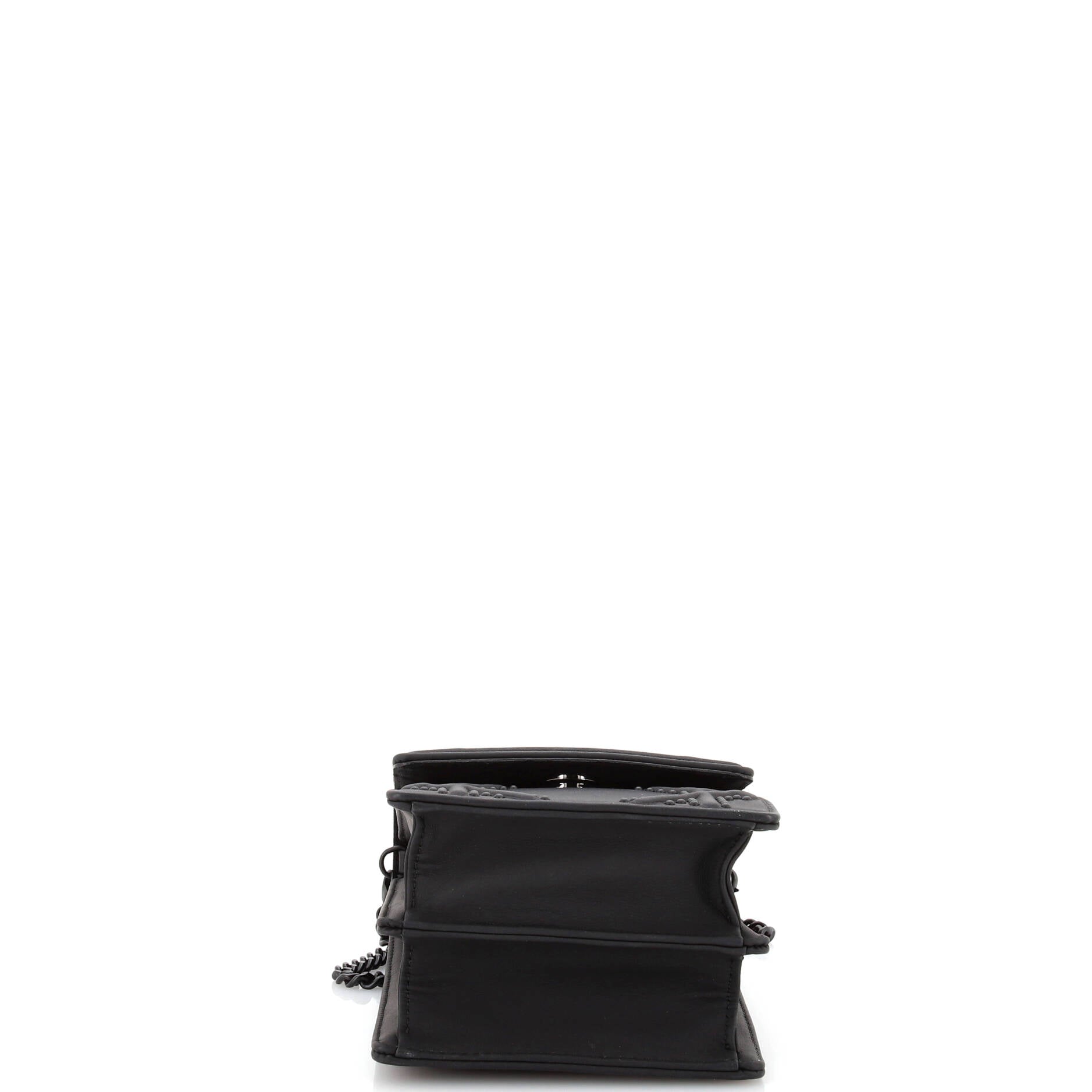 Ultra Matte Diorama Vertical Clutch On Chain Studded Leather