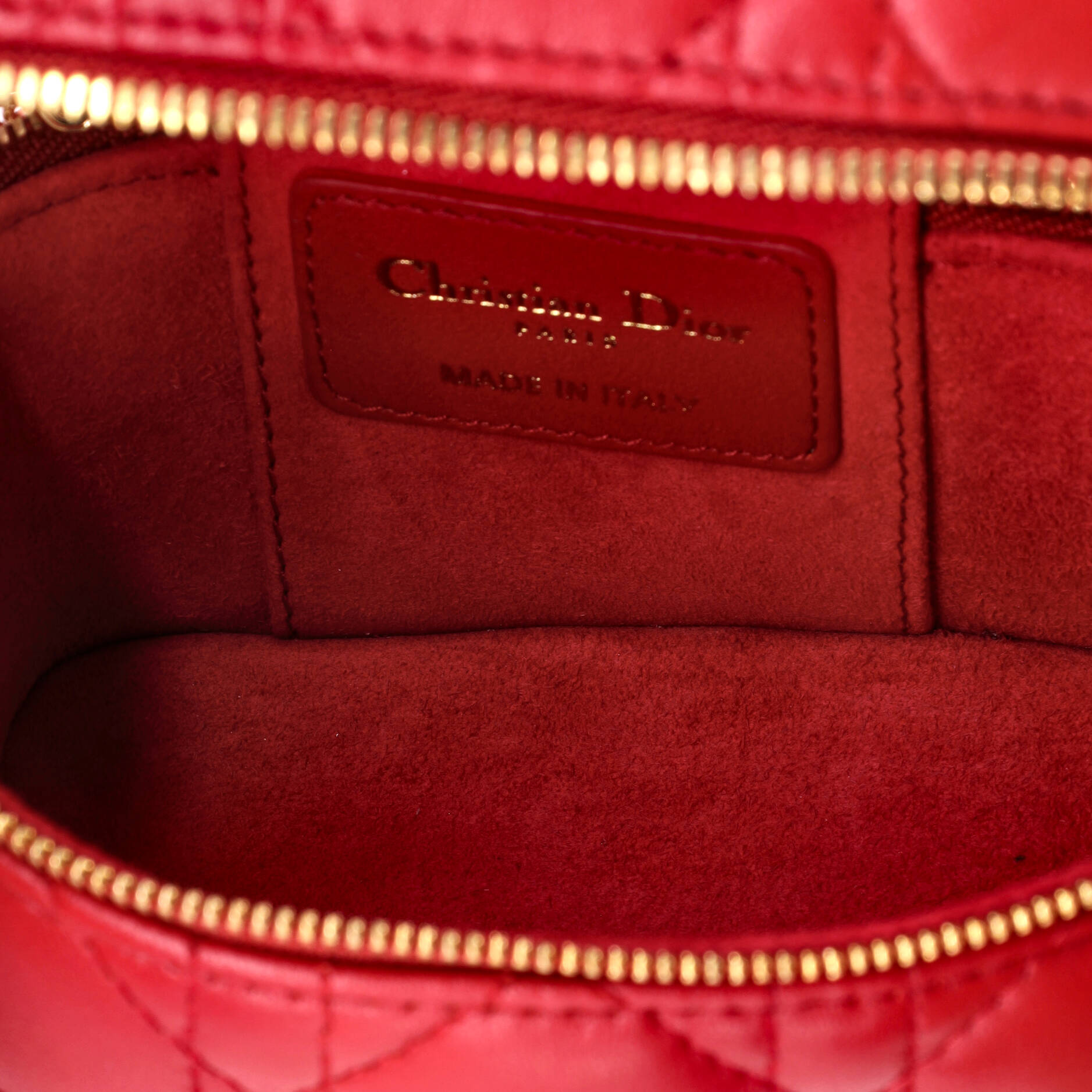 Lady Dior Vanity Case Cannage Quilt Lambskin Micro