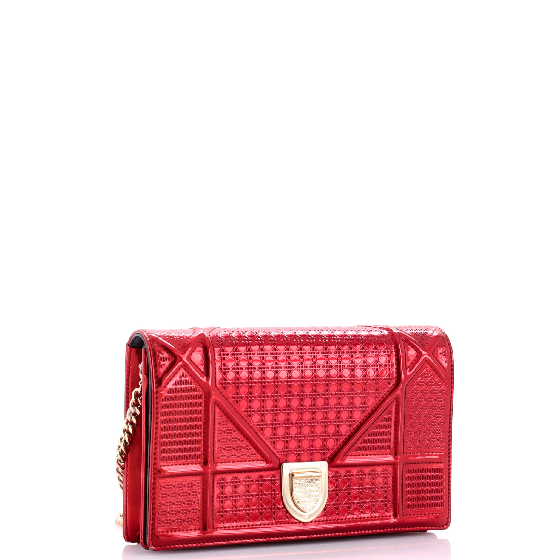 Diorama Wallet On Chain Cannage Embossed Calfskin