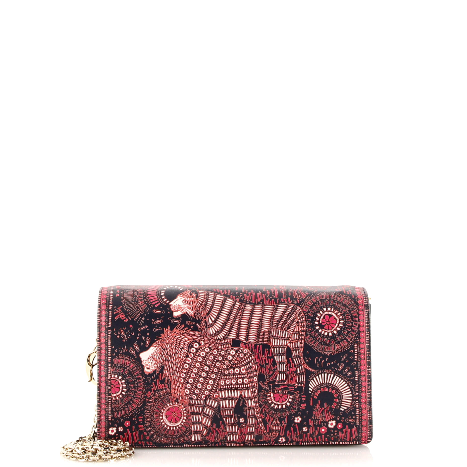 Lady Dior Wallet On Chain Pouch Printed Leather