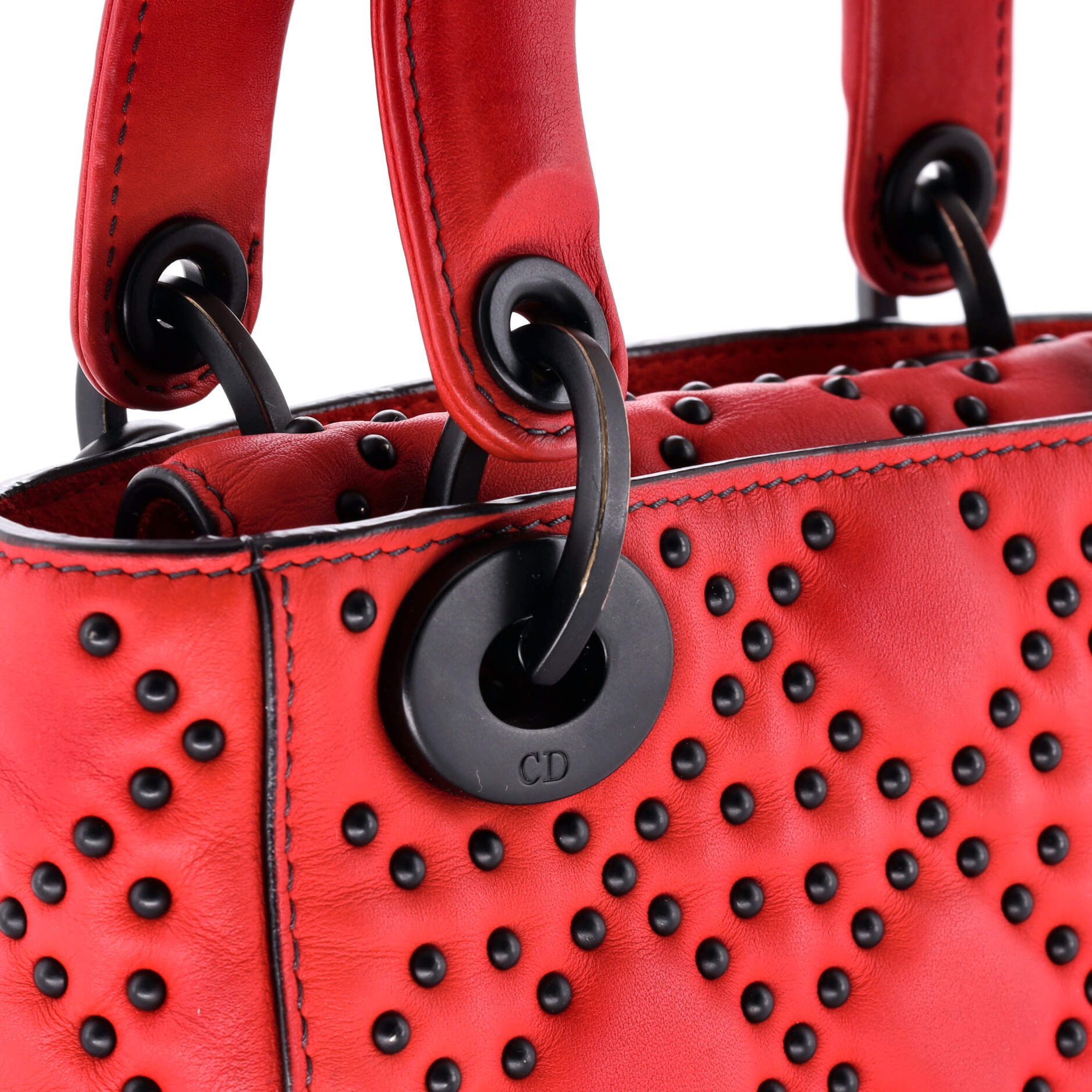 Lady Dior Chain Bag Cannage Studded Calfskin Mini