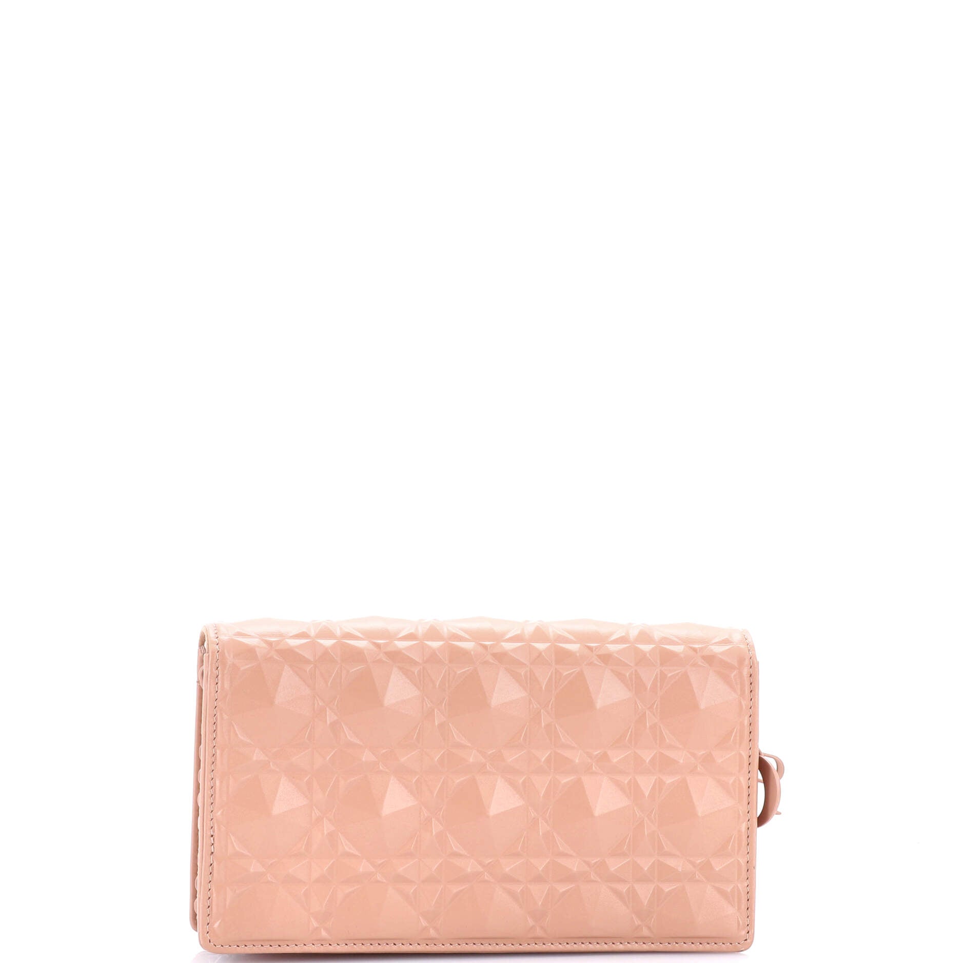 Lady Dior Wallet On Chain Pouch Diamond Motif Cannage Calfskin Long