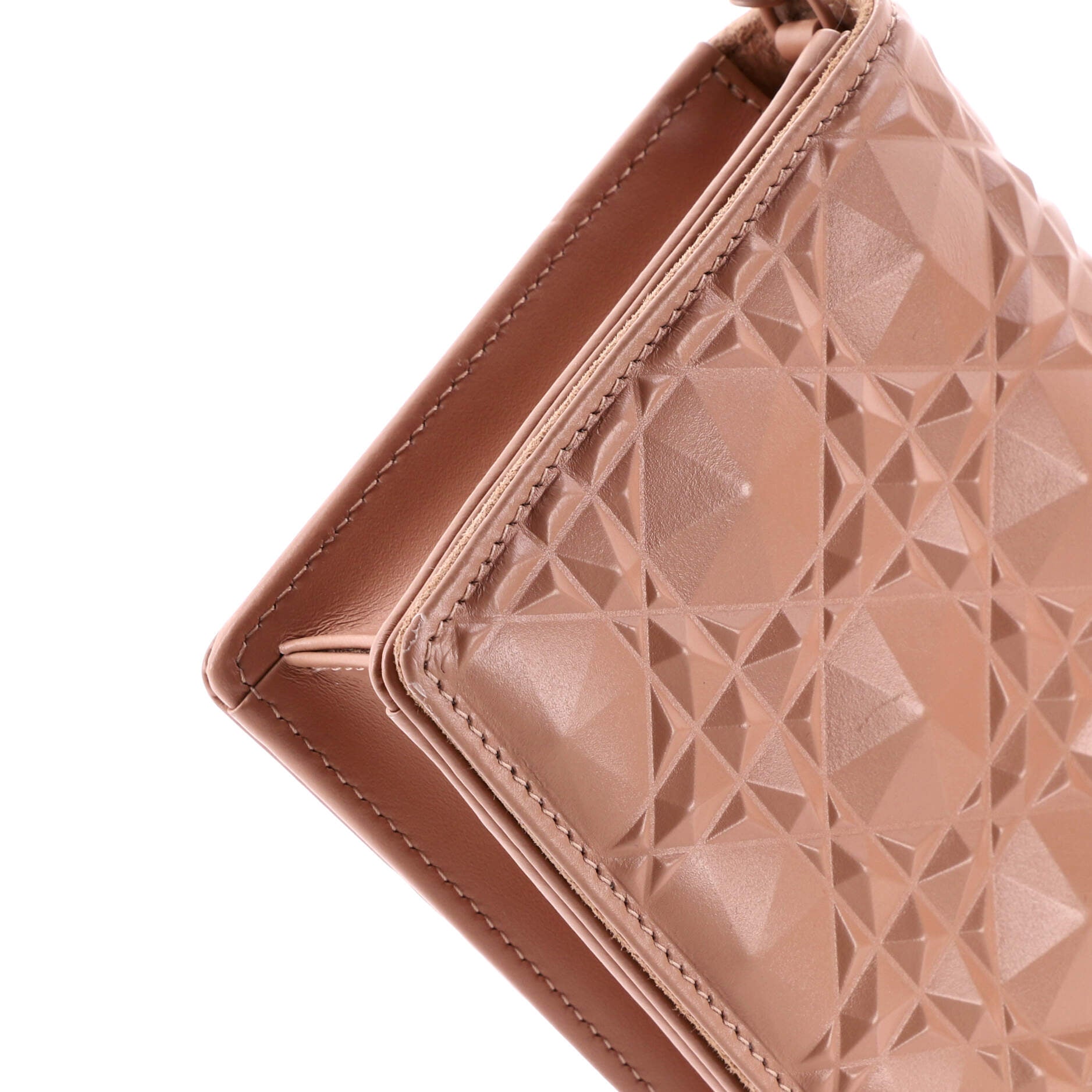 Lady Dior Wallet On Chain Pouch Diamond Motif Cannage Calfskin Long