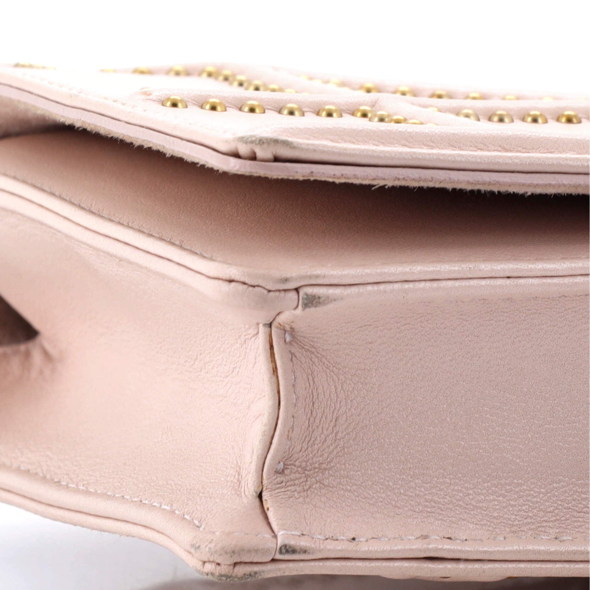 Diorama Wallet On Chain Studded Leather