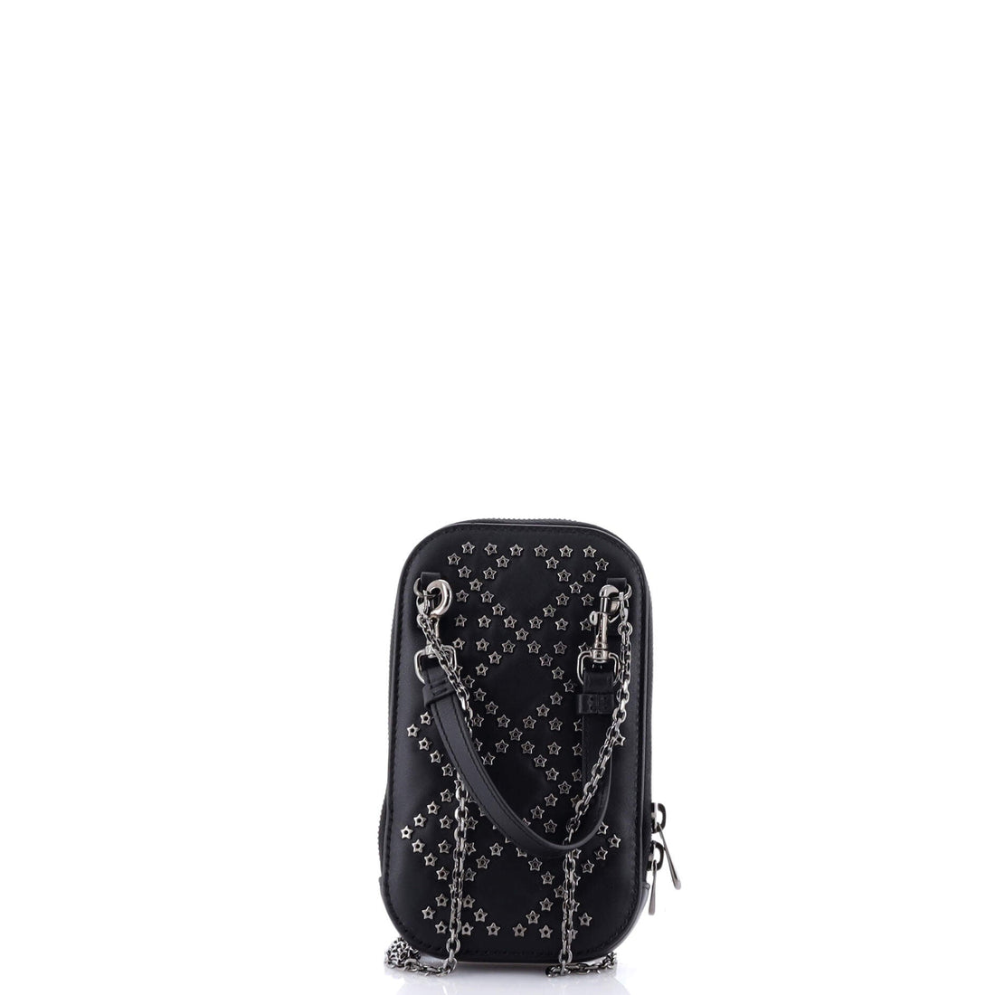 Lady Dior Phone Holder On Chain Studded Leather