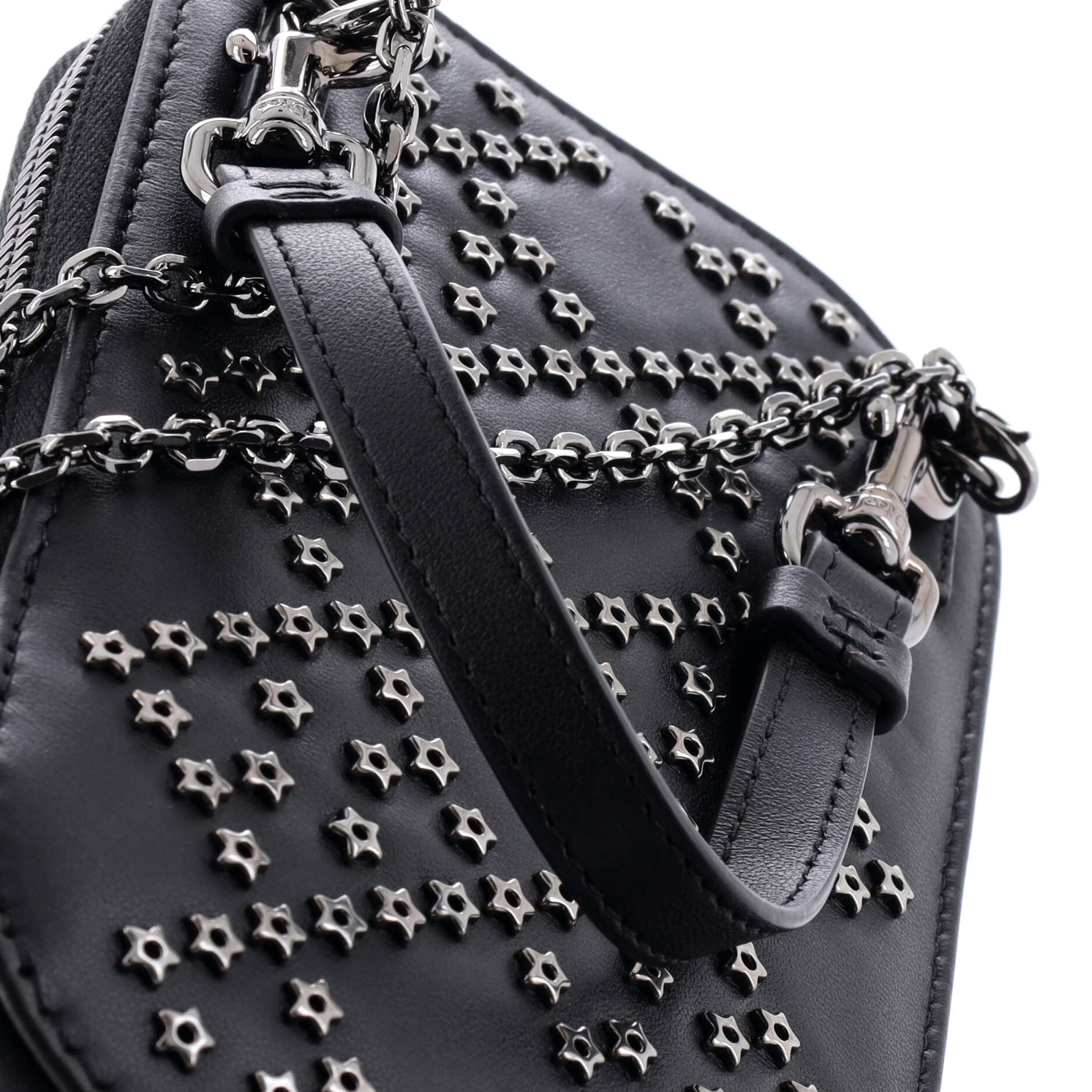 Lady Dior Phone Holder On Chain Studded Leather
