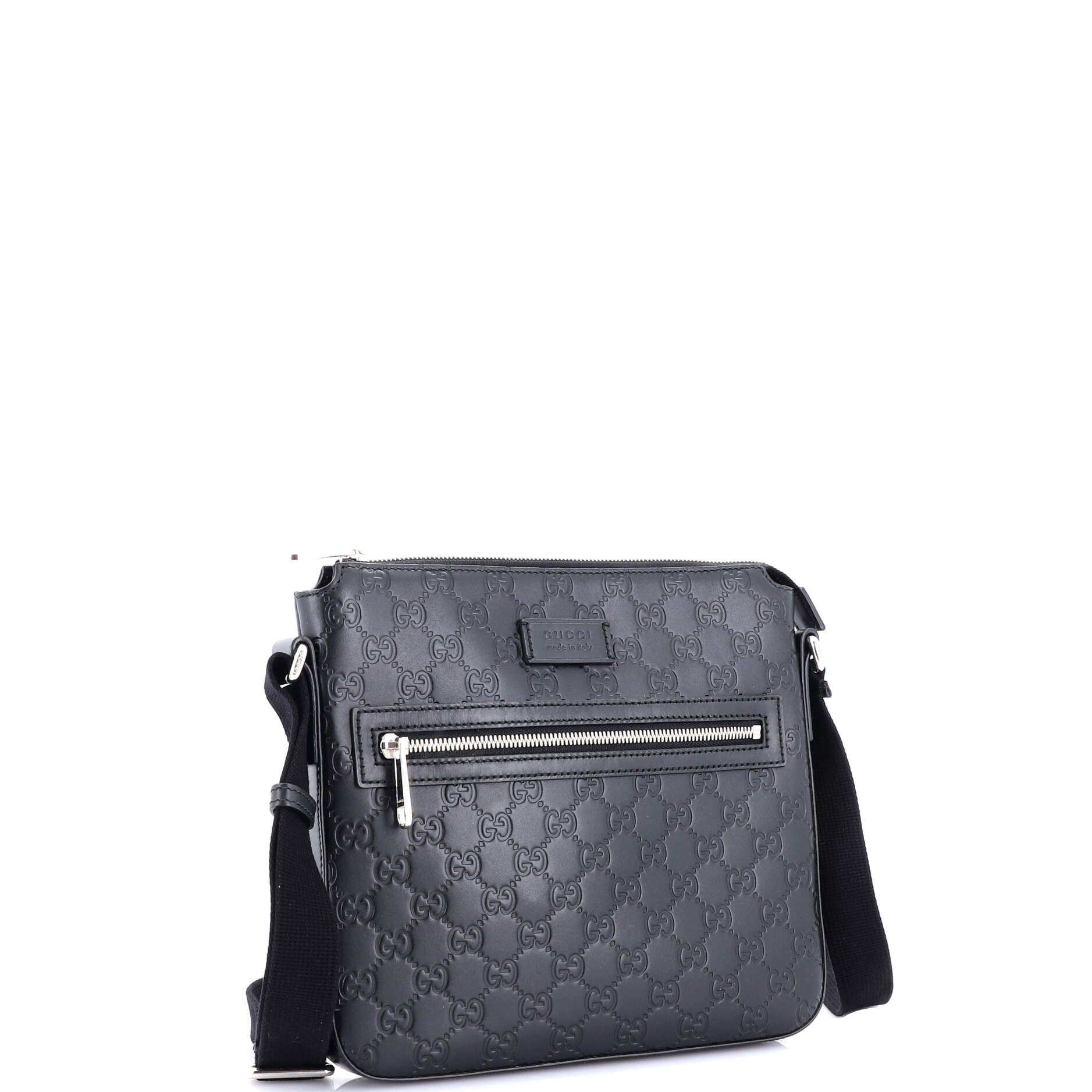 Signature Zip Messenger Bag Guccissima Leather Small
