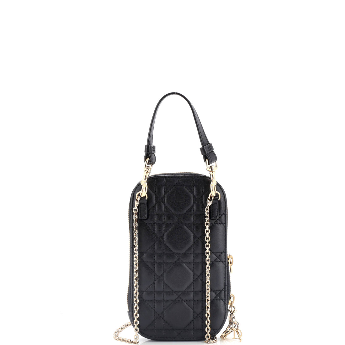 Lady Dior Phone Holder On Chain Cannage Quilt Lambskin