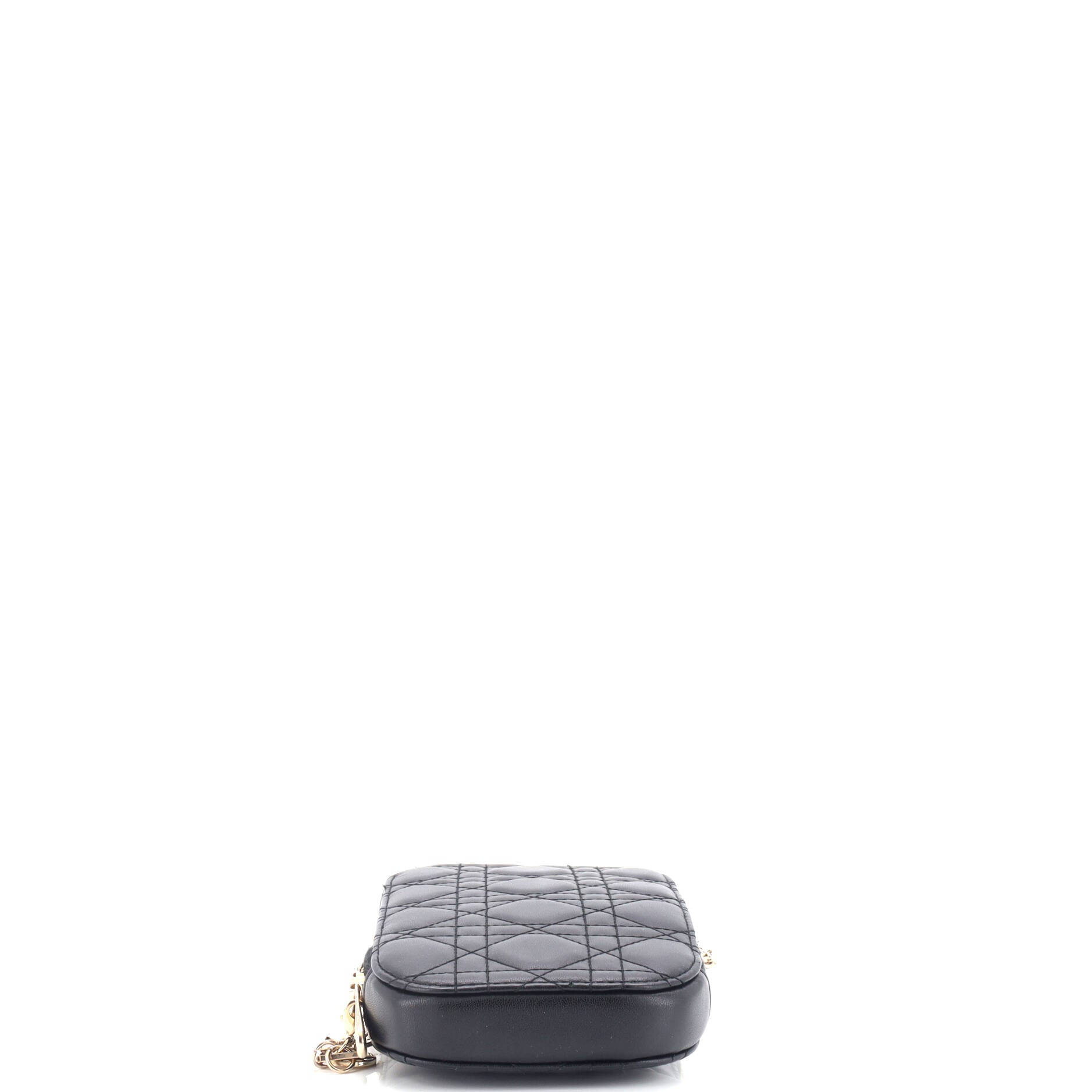 Lady Dior Phone Holder On Chain Cannage Quilt Lambskin