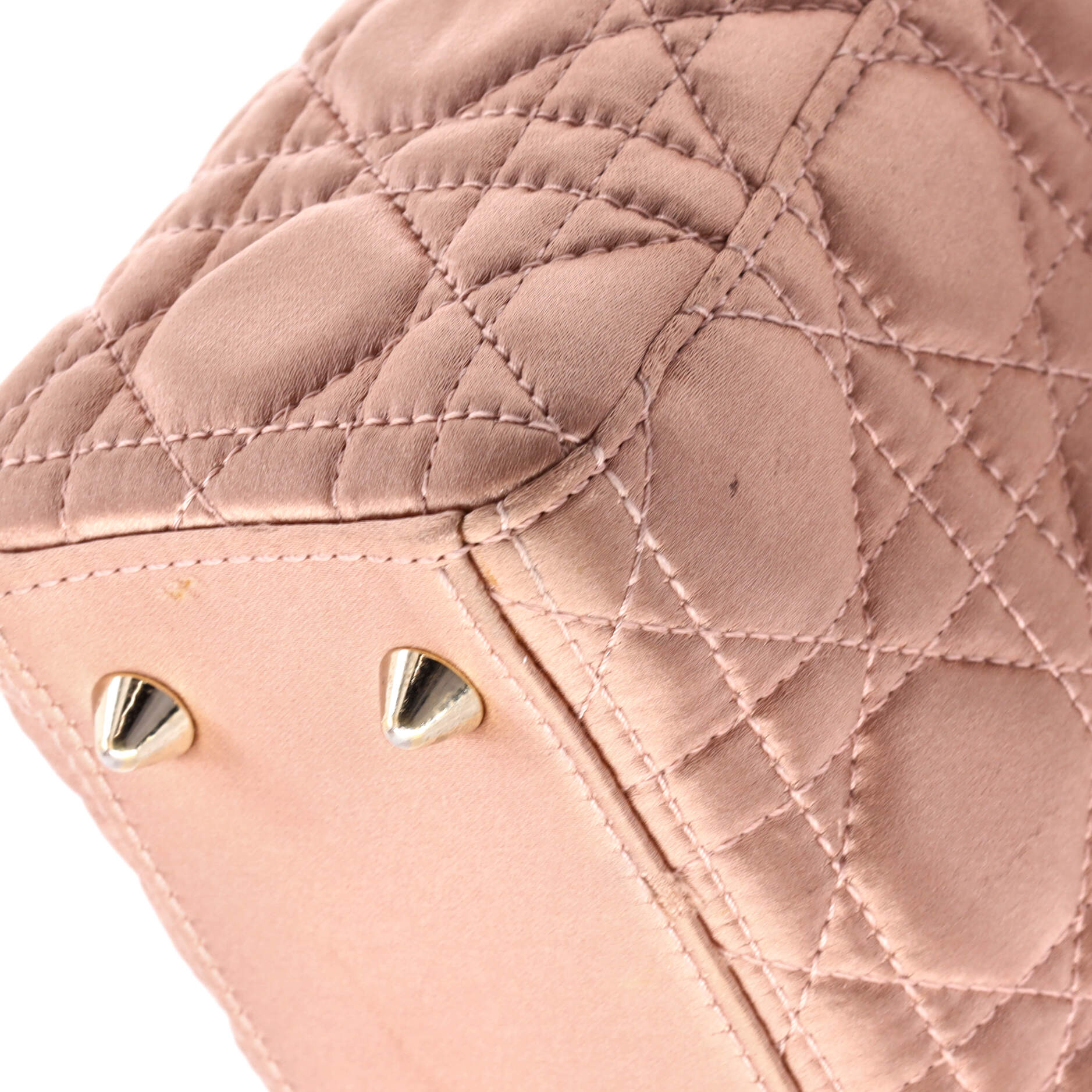 My Abcdior Lady Dior Bag Cannage Quilt Satin With Crystal Charms