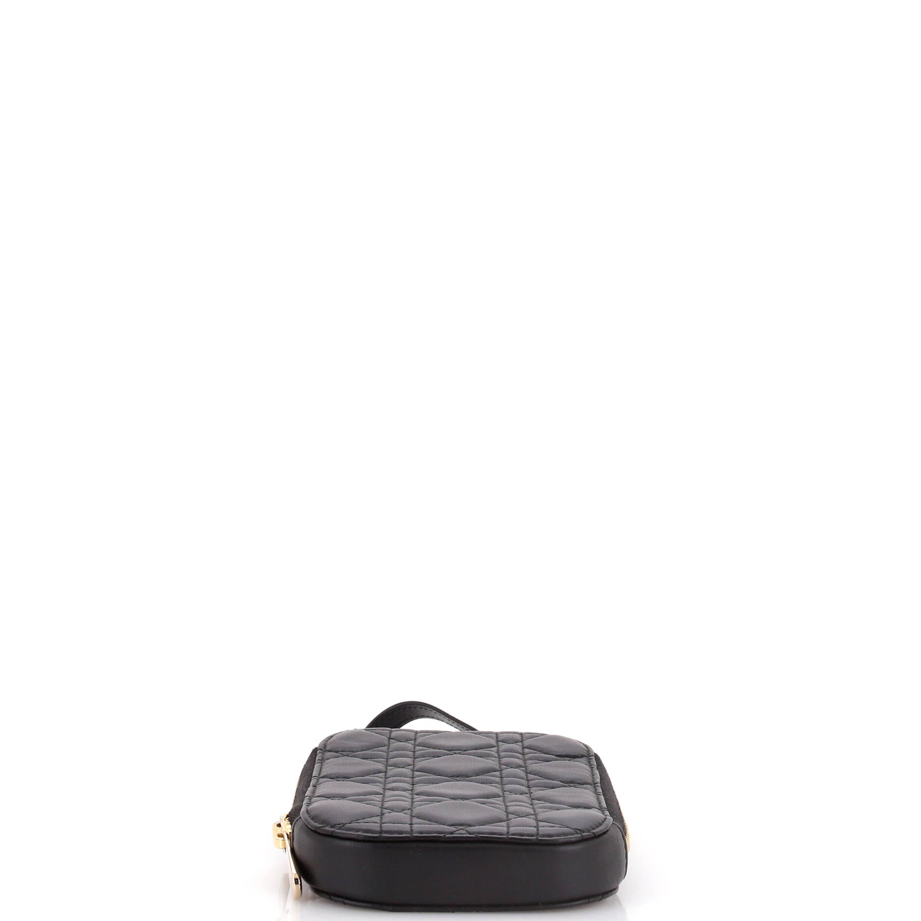 Lady Dior Phone Holder On Chain Cannage Quilt Lambskin