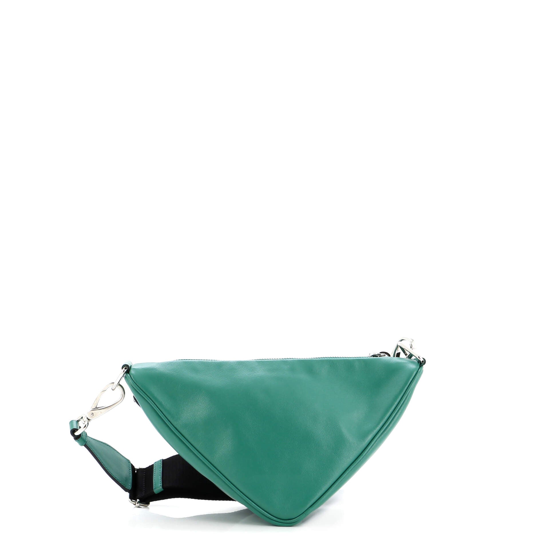 Triangle Logo Zip Crossbody Bag Leather Small