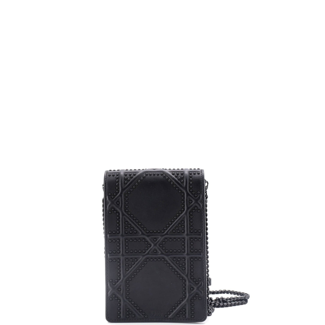 Ultra Matte Diorama Vertical Clutch On Chain Studded Leather