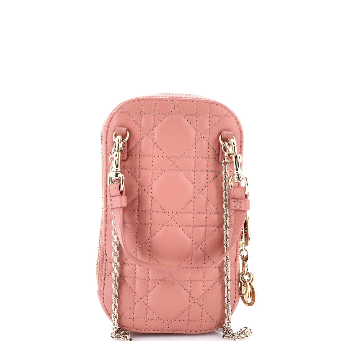 Lady Dior Phone Holder On Chain Cannage Quilt Lambskin