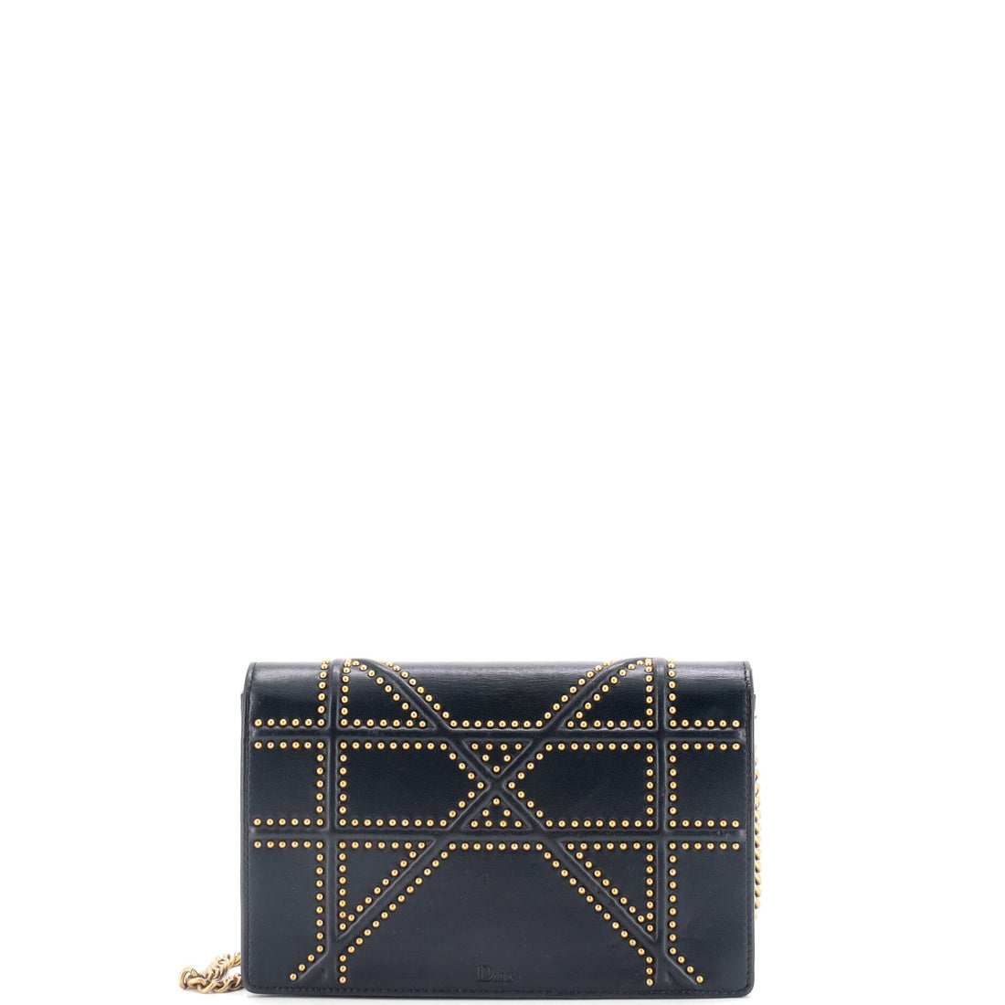 Diorama Wallet On Chain Studded Leather