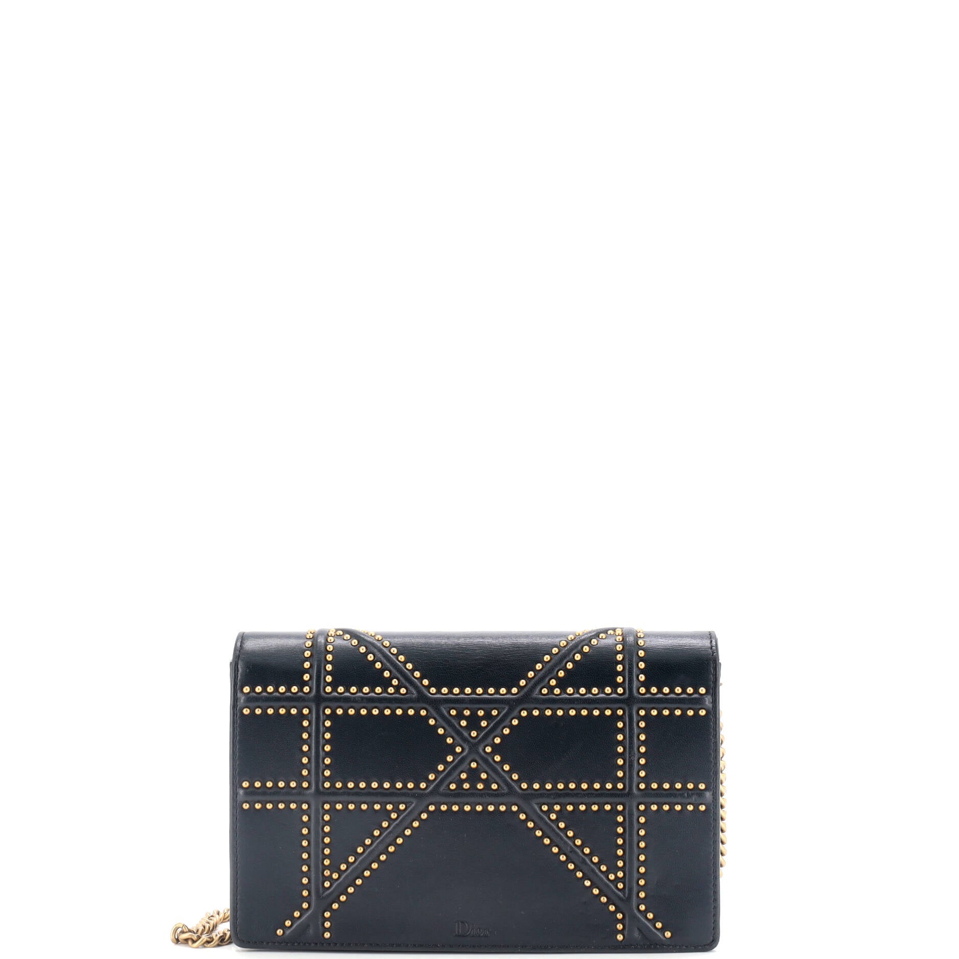 Diorama Wallet On Chain Studded Leather