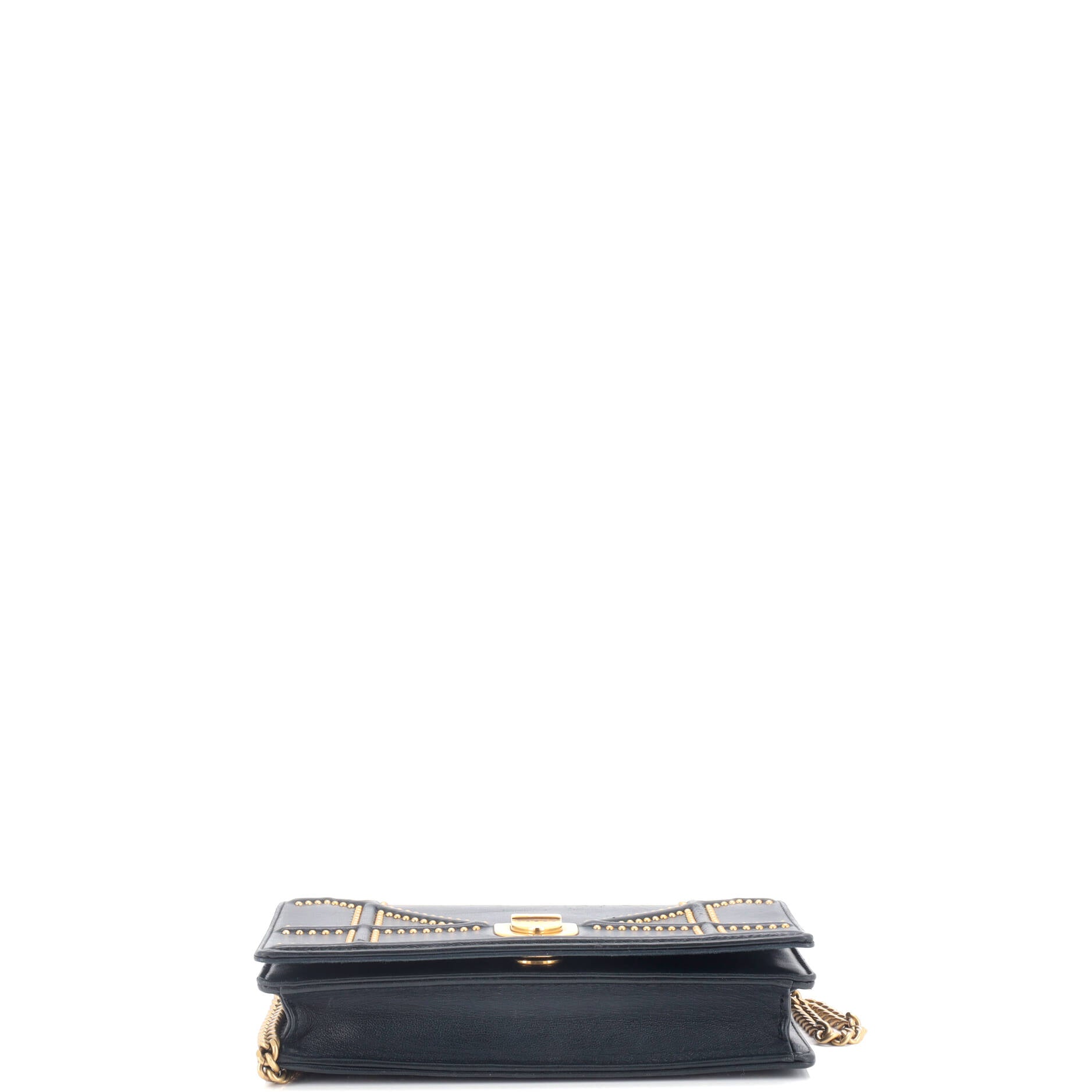 Diorama Wallet On Chain Studded Leather