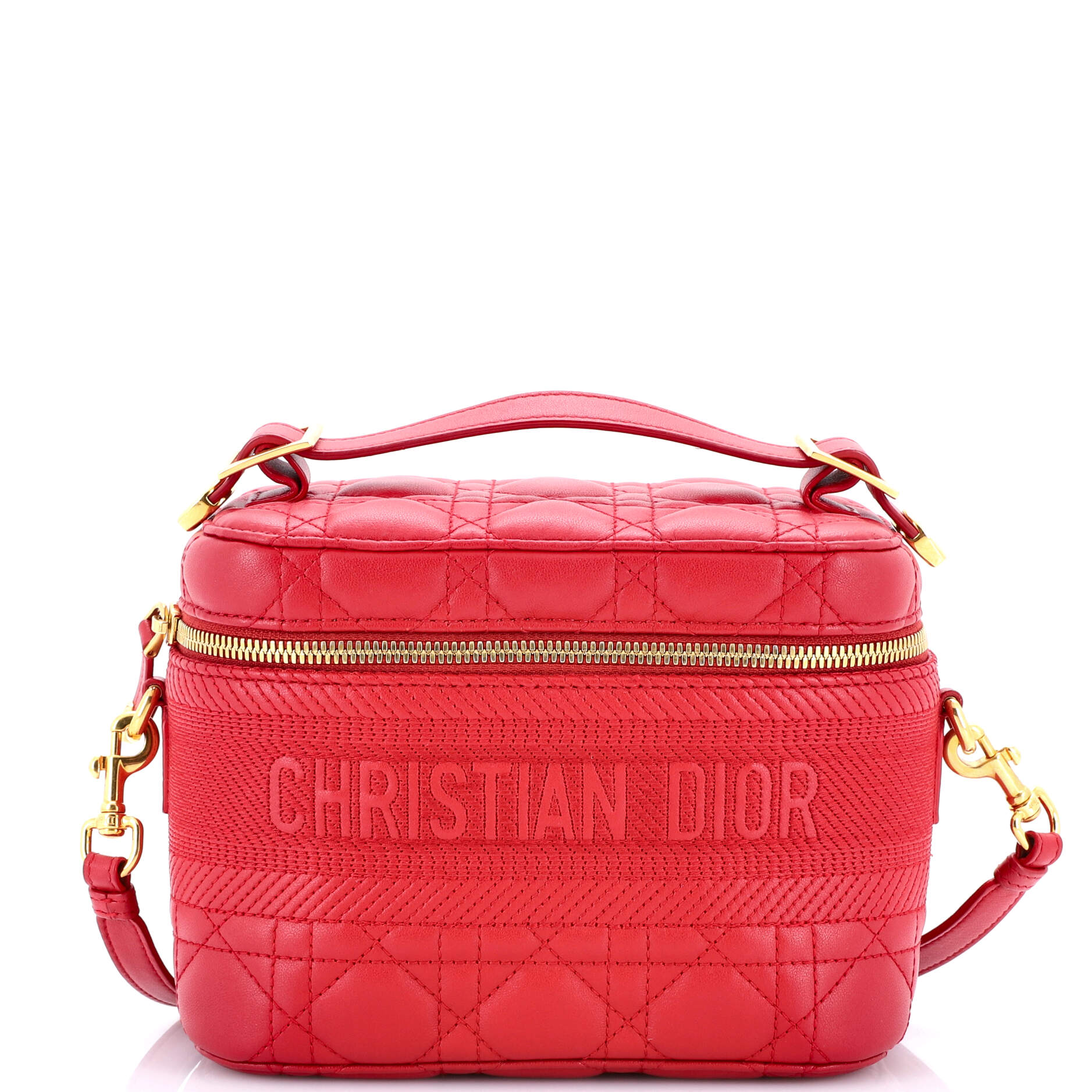 Diortravel Convertible Vanity Case Cannage Quilt Lambskin Small