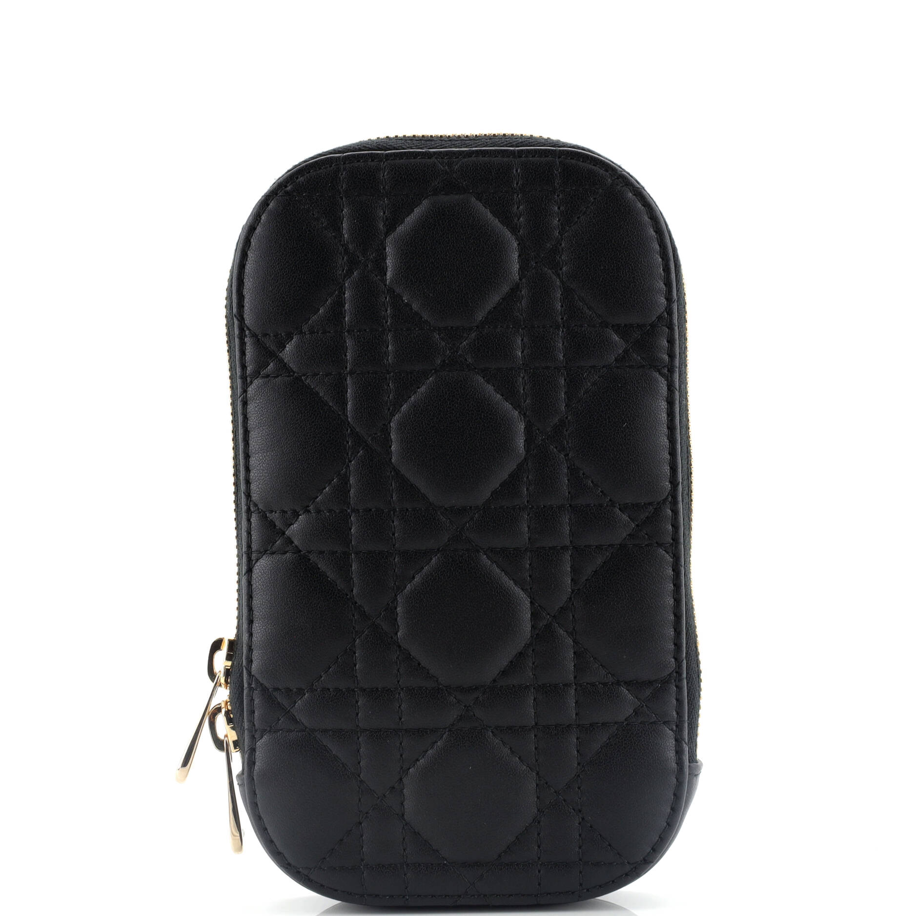 Lady Dior Phone Holder On Chain Cannage Quilt Lambskin