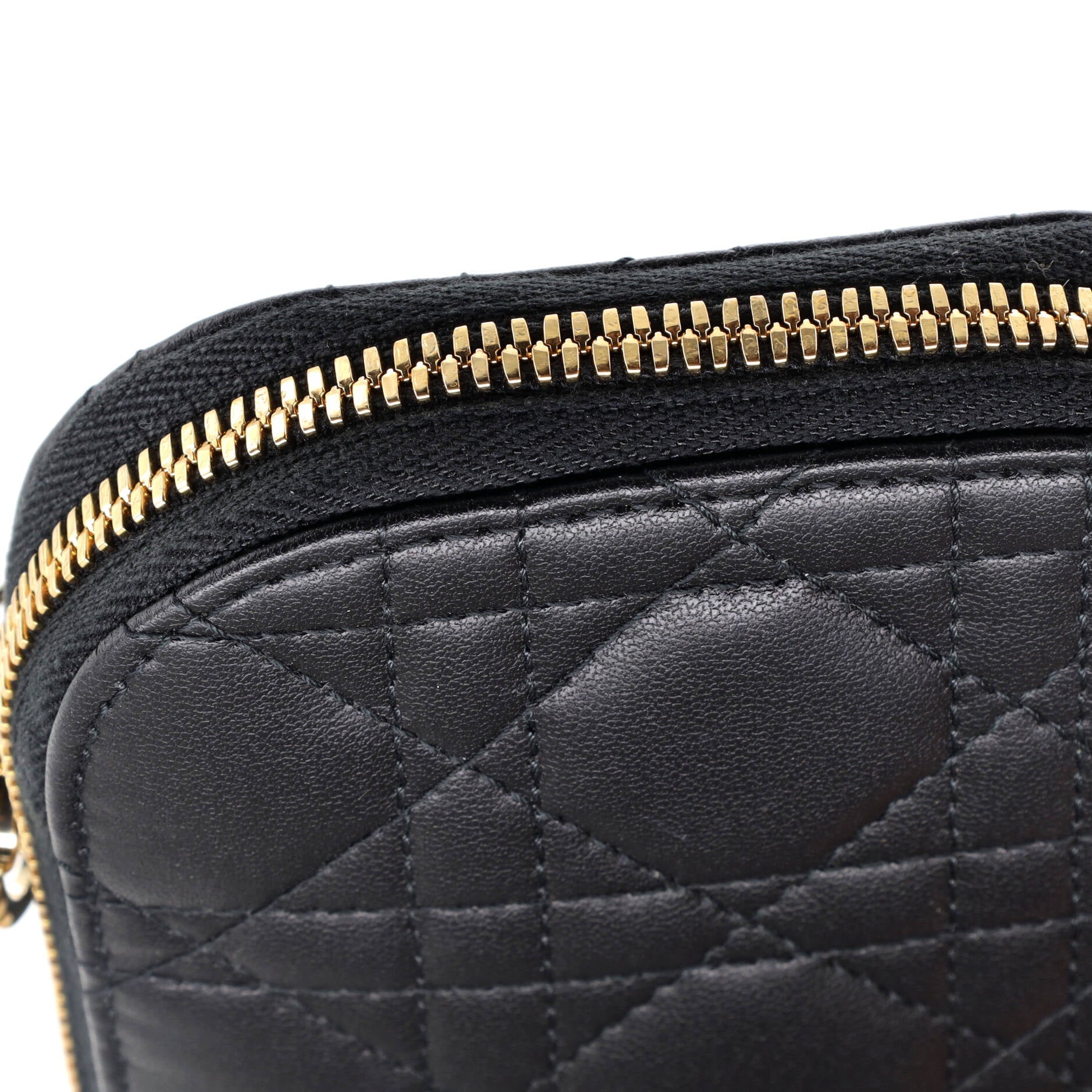 Lady Dior Phone Holder On Chain Cannage Quilt Lambskin