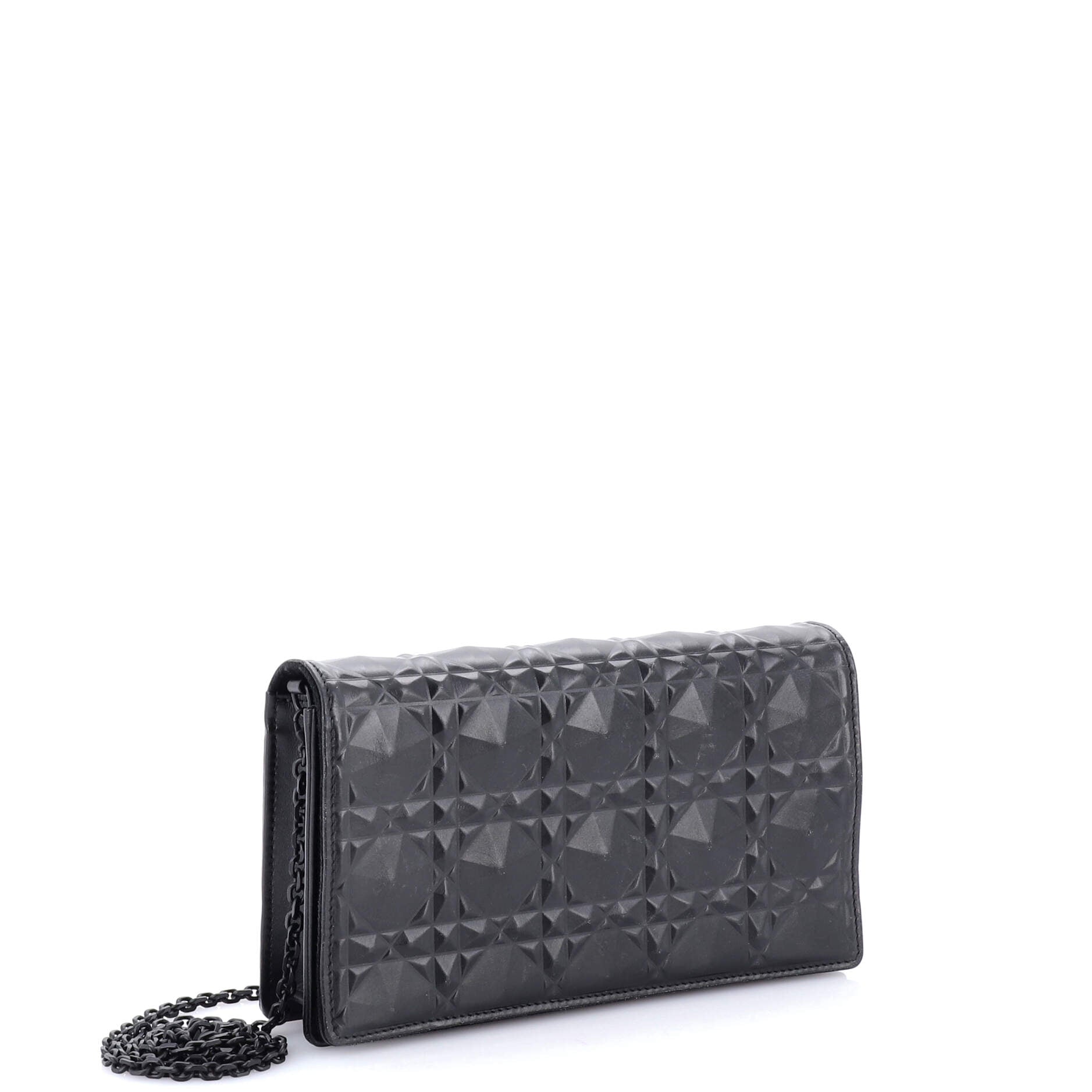 Lady Dior Chain Pouch Diamond Motif Cannage Calfskin