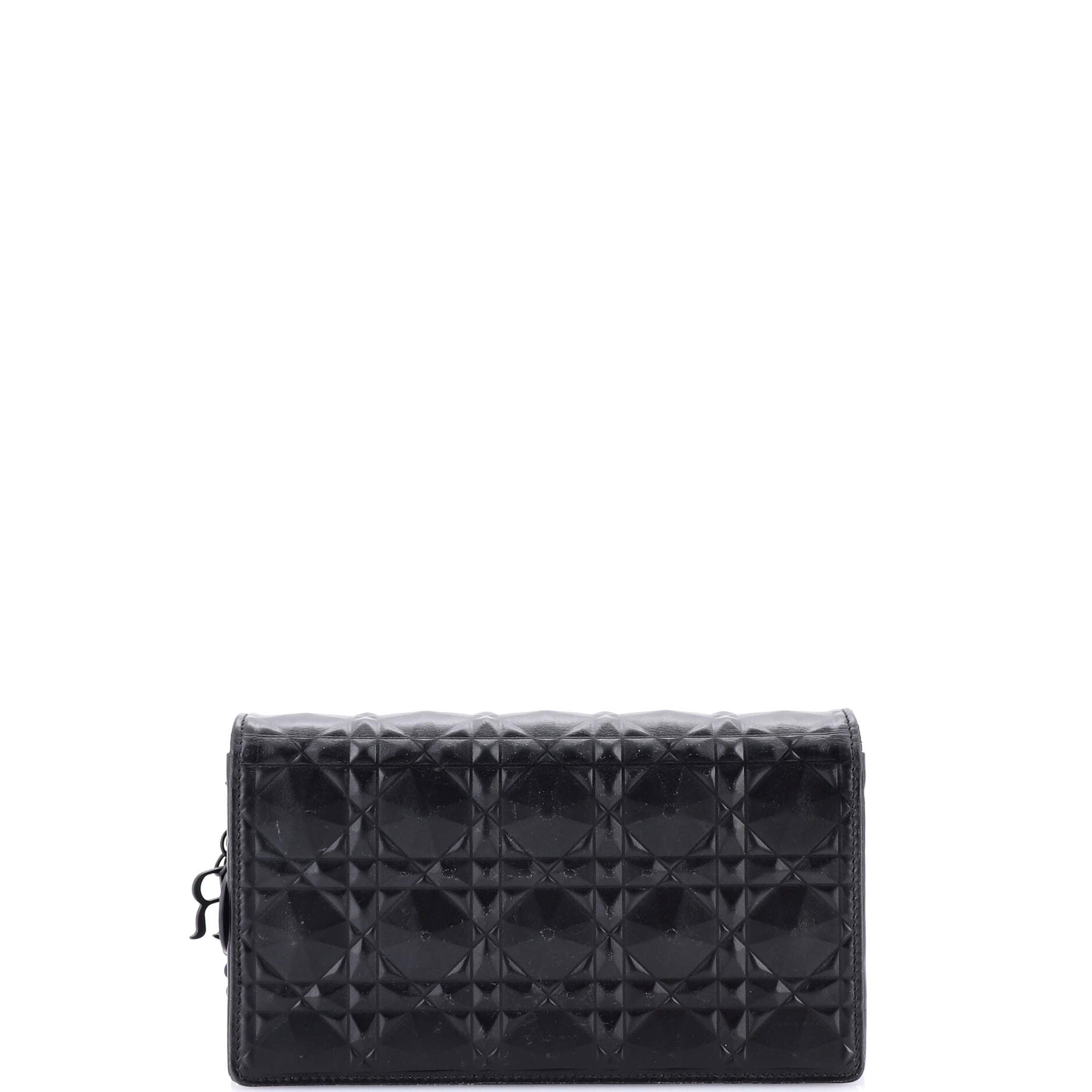 Lady Dior Chain Pouch Diamond Motif Cannage Calfskin