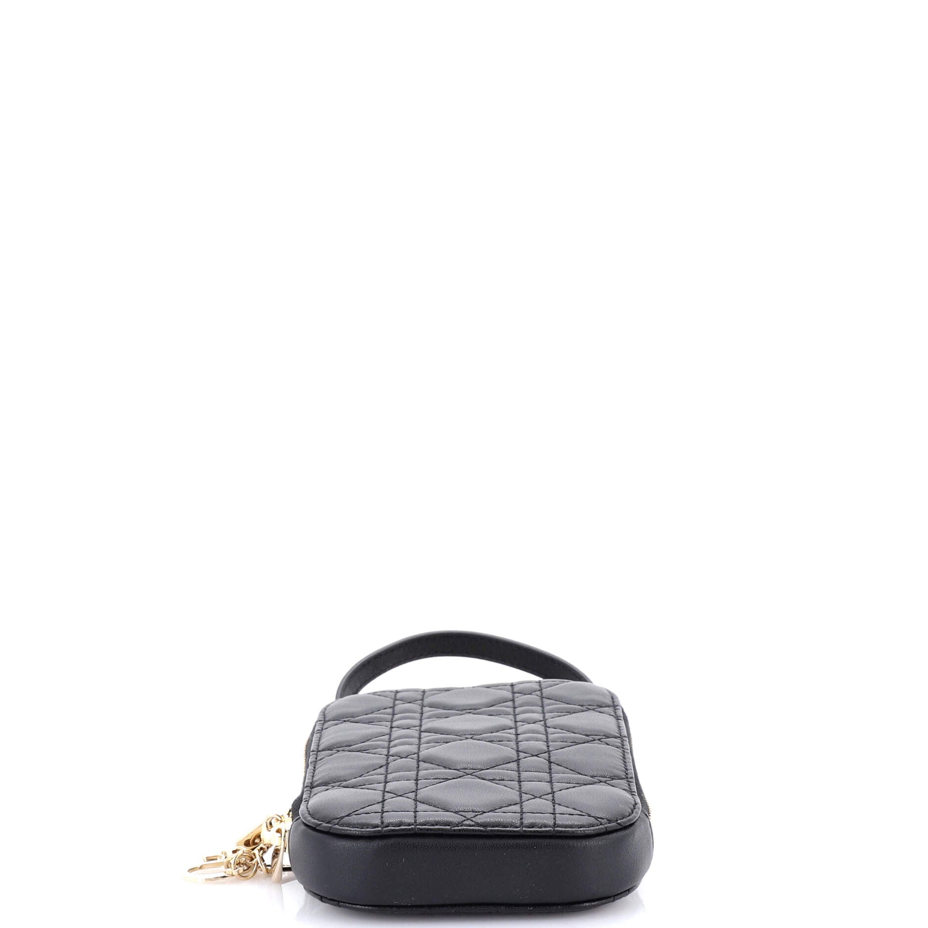 Lady Dior Phone Holder On Chain Cannage Quilt Lambskin