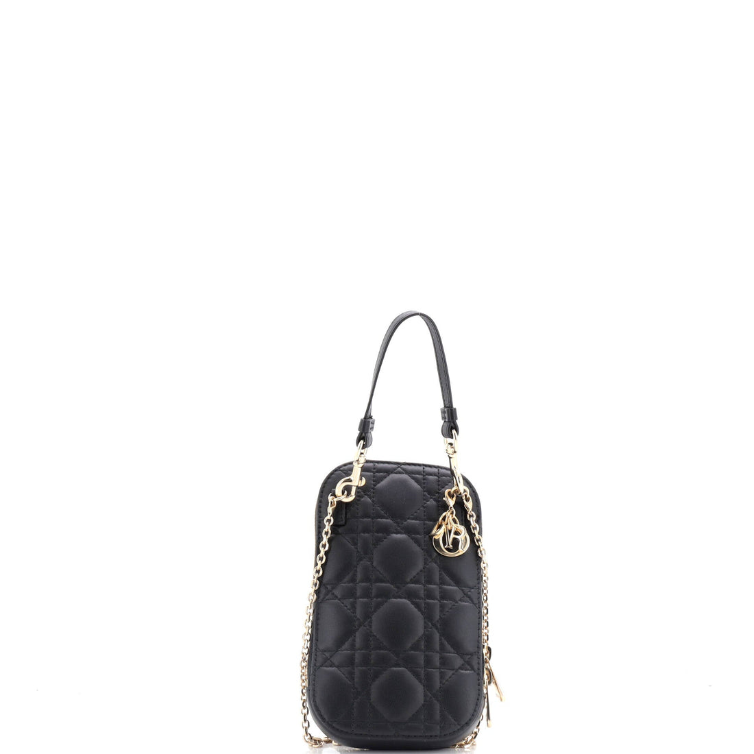 Lady Dior Phone Holder On Chain Cannage Quilt Lambskin