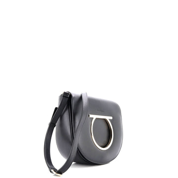 Gancini Saddle Flap Bag Leather Small