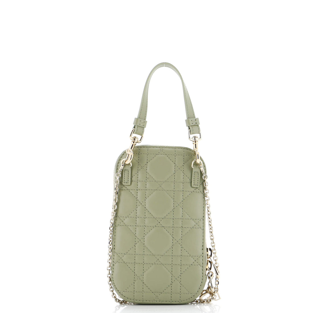 Lady Dior Phone Holder On Chain Cannage Quilt Lambskin