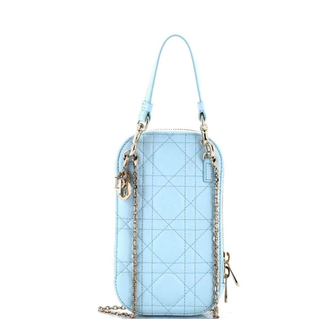 Lady Dior Phone Holder On Chain Cannage Quilt Lambskin