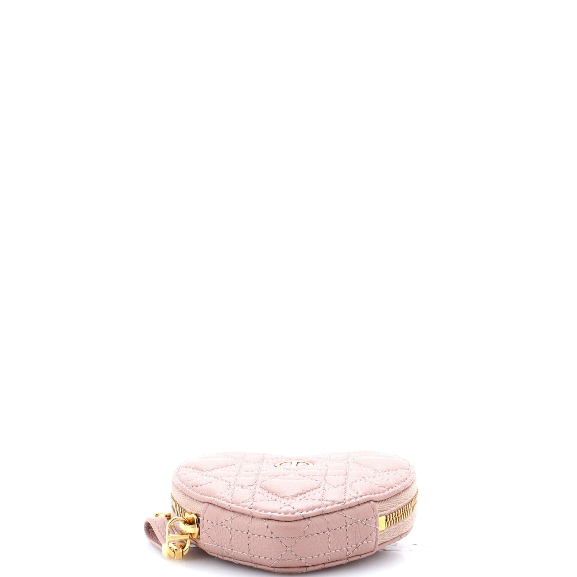 Dioramour Caro Heart Pouch With Chain Cannage Quilt Calfskin