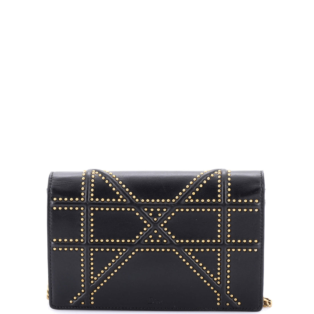 Diorama Wallet On Chain Studded Leather