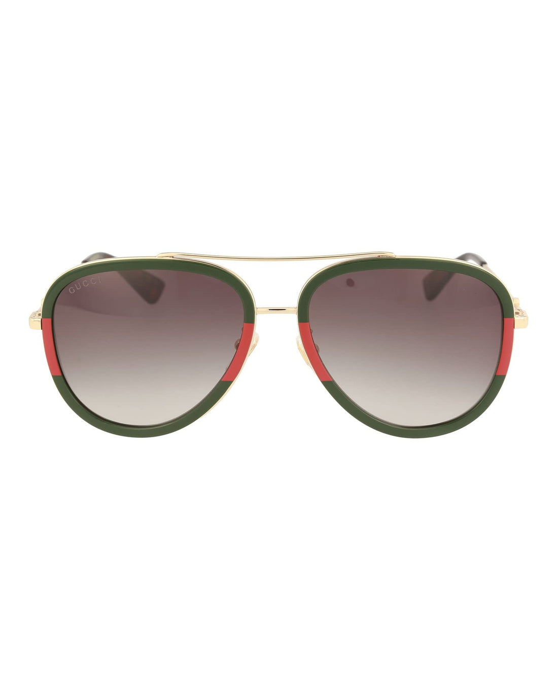 Gucci Pilot Urban Web Block Aviator Sunglasses, Gold/green, One Size